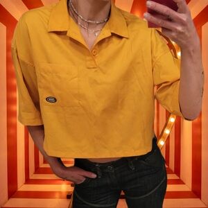 X-GIRL Anonymity Collared Cropped Workwear Shirt